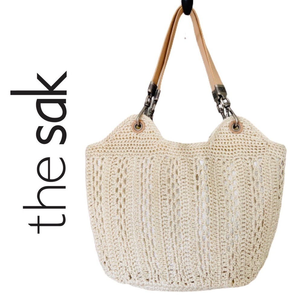 NWOT The Sak Crocheted Cream Shoulder Bag Purse